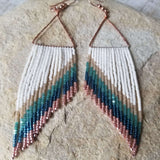 Turquoise Ocean Beaded Fringe Earrings