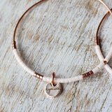 Blush White Beaded Hoop Earrings