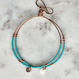 Turquoise Beaded Hoop Earrings