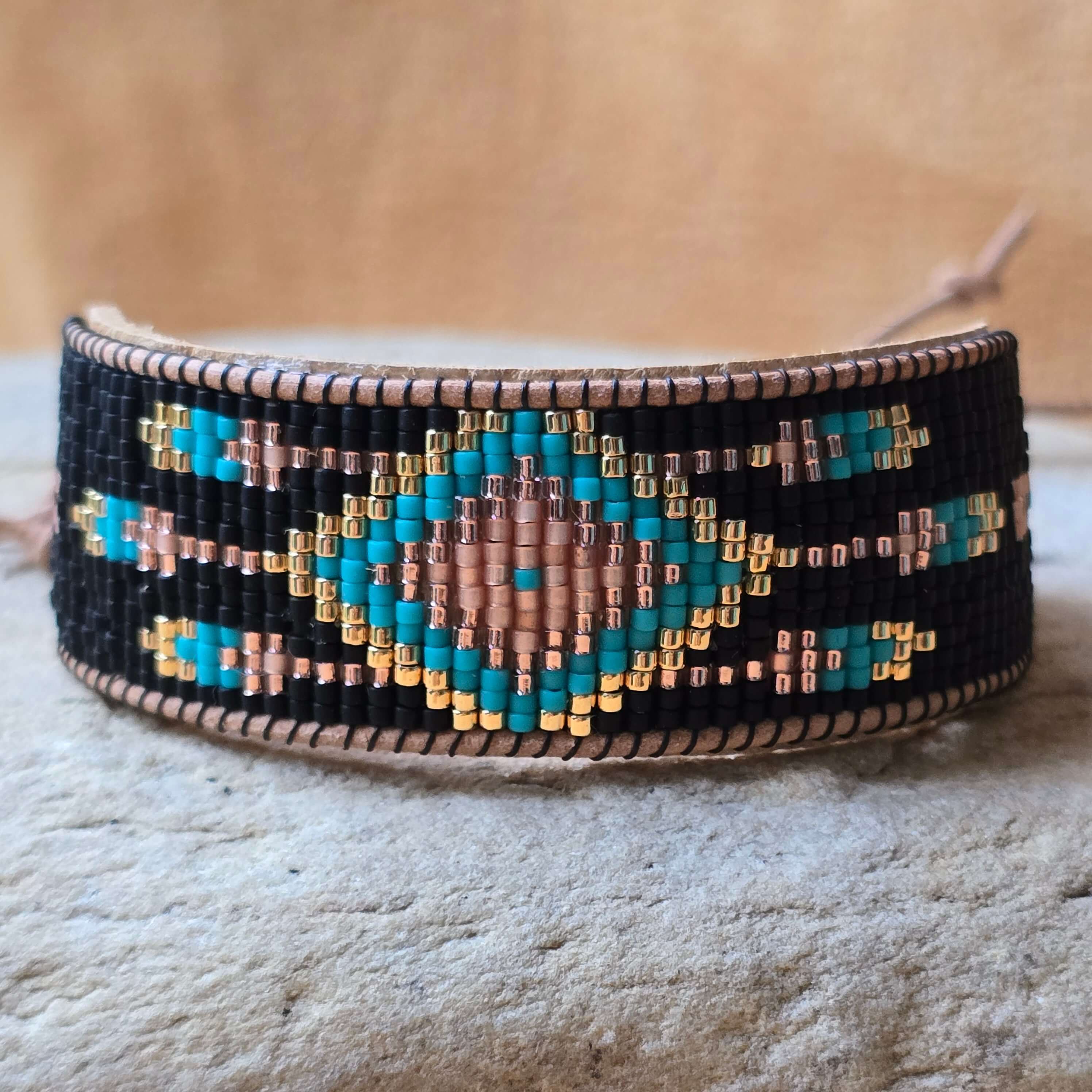 Echoed Truth Dream Catcher Turquoise Large Beaded Cuff Bracelet