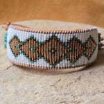 Patina Pulse Fifth Dimension Turquoise Large Beaded Cuff Bracelet