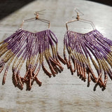 Twilight Large Beaded Fringe Shoulder Duster Earrings