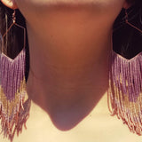Twilight Large Beaded Fringe Shoulder Duster Earrings
