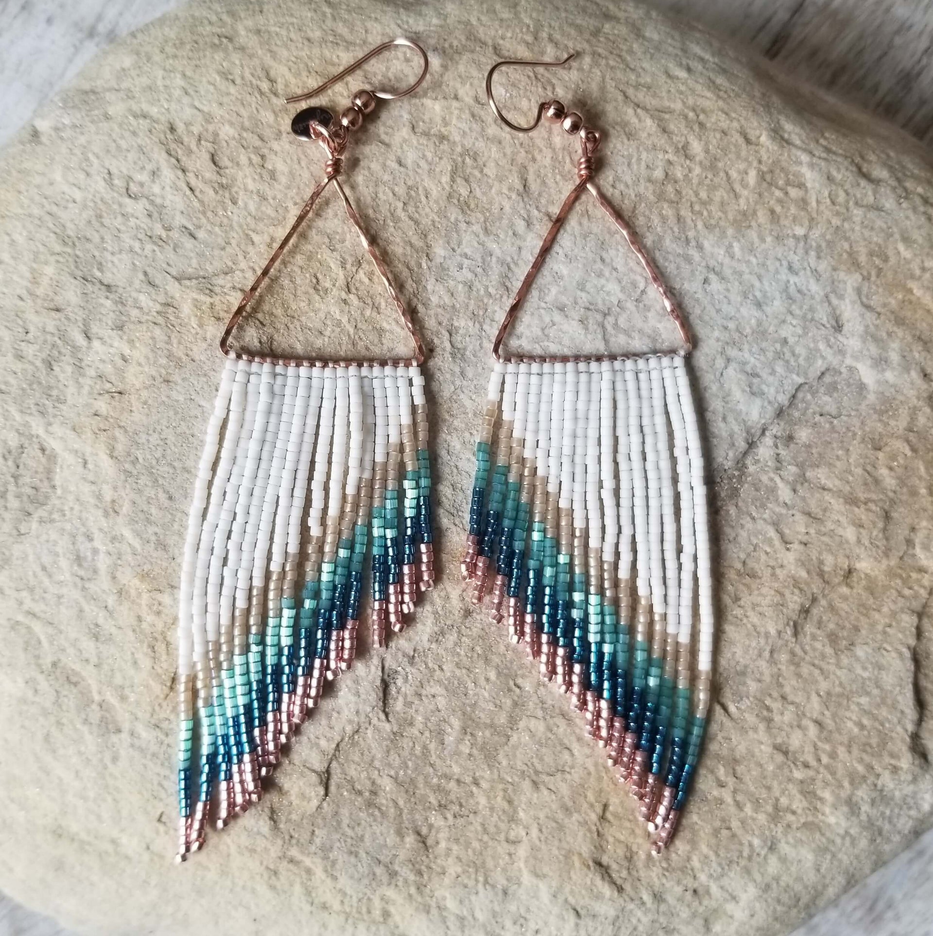 Turquoise Ocean Beaded Fringe Earrings – Nyaweh Jewelry