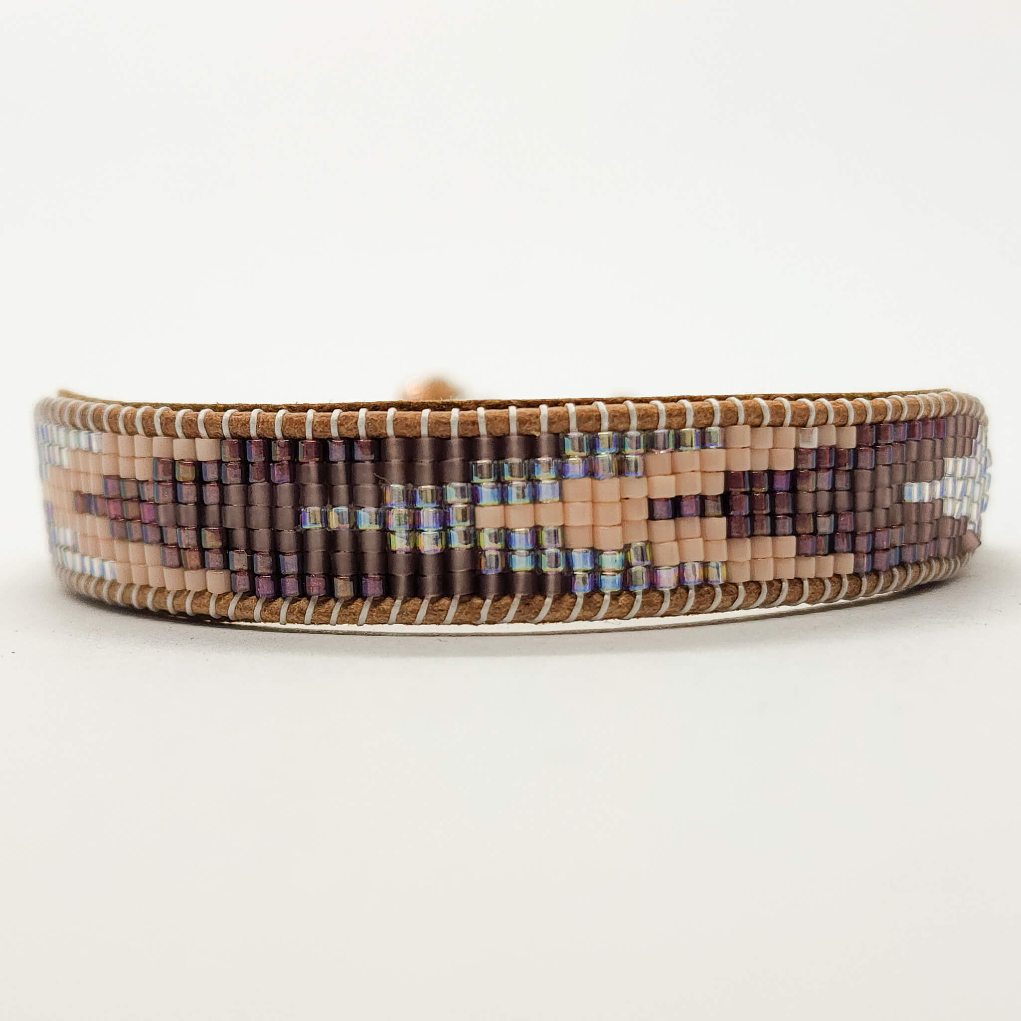 crown chakra bracelet - amethyst - forward motion - front view