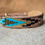 Echoed Truth Forward Motion Turquoise Medium Beaded Cuff Bracelet