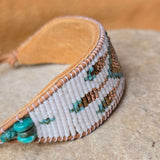 Patina Pulse Dream Catcher Turquoise Large Beaded Cuff Bracelet