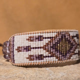 Twilight Dreamcatcher Amethyst Large Beaded Cuff Bracelet