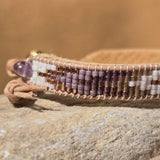 Twilight Third Eye Amethyst Small Beaded Cuff Bracelet