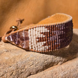 Twilight Warrior Amethyst Large Native American beaded cuff side view