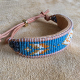 Flight of Courage Bracelet | Sapphire Glow Collection | Handmade Native American Beaded Cuff
