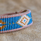 Flight of Courage Bracelet | Sapphire Glow Collection | Handmade Native American Beaded Cuff