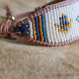 Indian Corn Bracelet | Sapphire Glow Collection | Handmade Native American Beaded Cuff