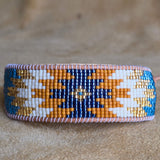 Warrior Bracelet | Sapphire Glow Collection | Handmade Native American Beaded Cuff