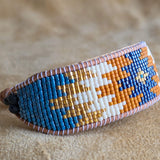 Warrior Bracelet | Sapphire Glow Collection | Handmade Native American Beaded Cuff