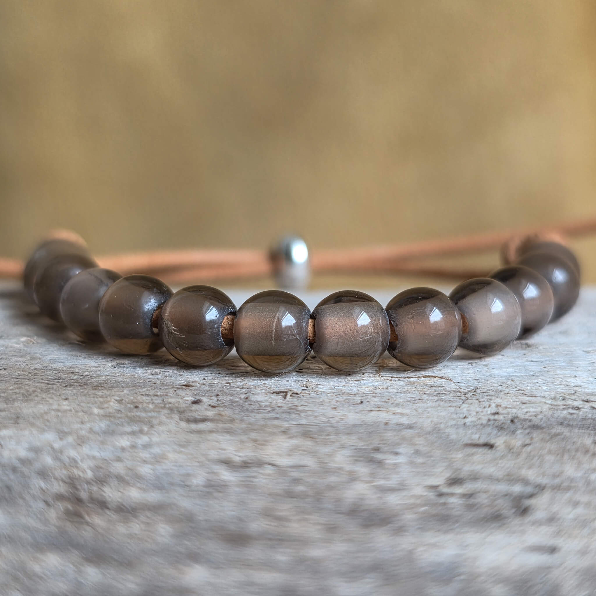 smokey quartz 13 moons healing stone bracelet