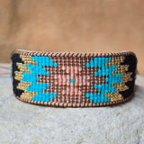 Echoed Truth Warrior Turquoise Large Beaded Cuff Bracelet