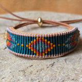 Leo Flight of Courage Citrine Medium Beaded Cuff Bracelet