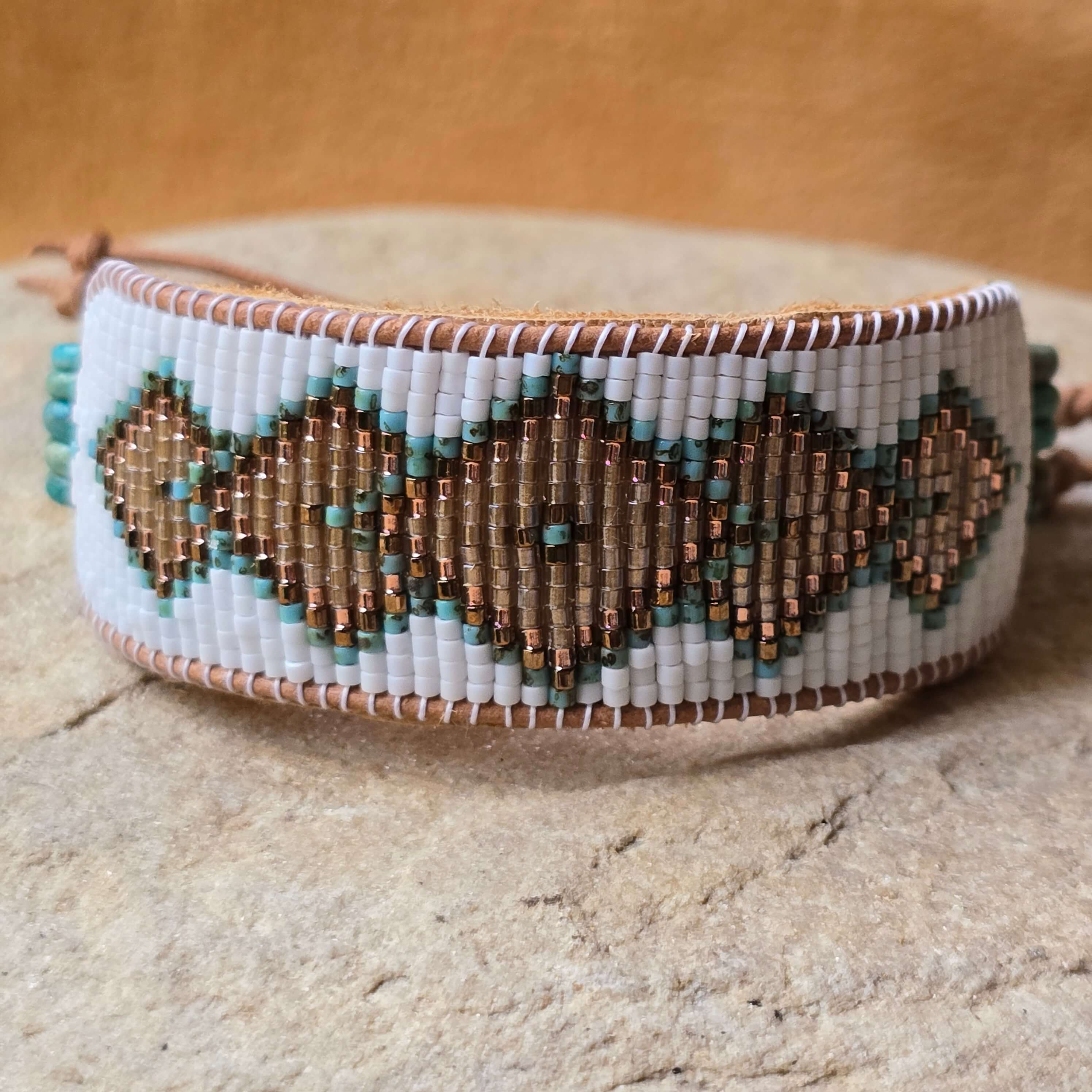 Patina Pulse Fifth Dimension Turquoise Large Beaded Cuff Bracelet