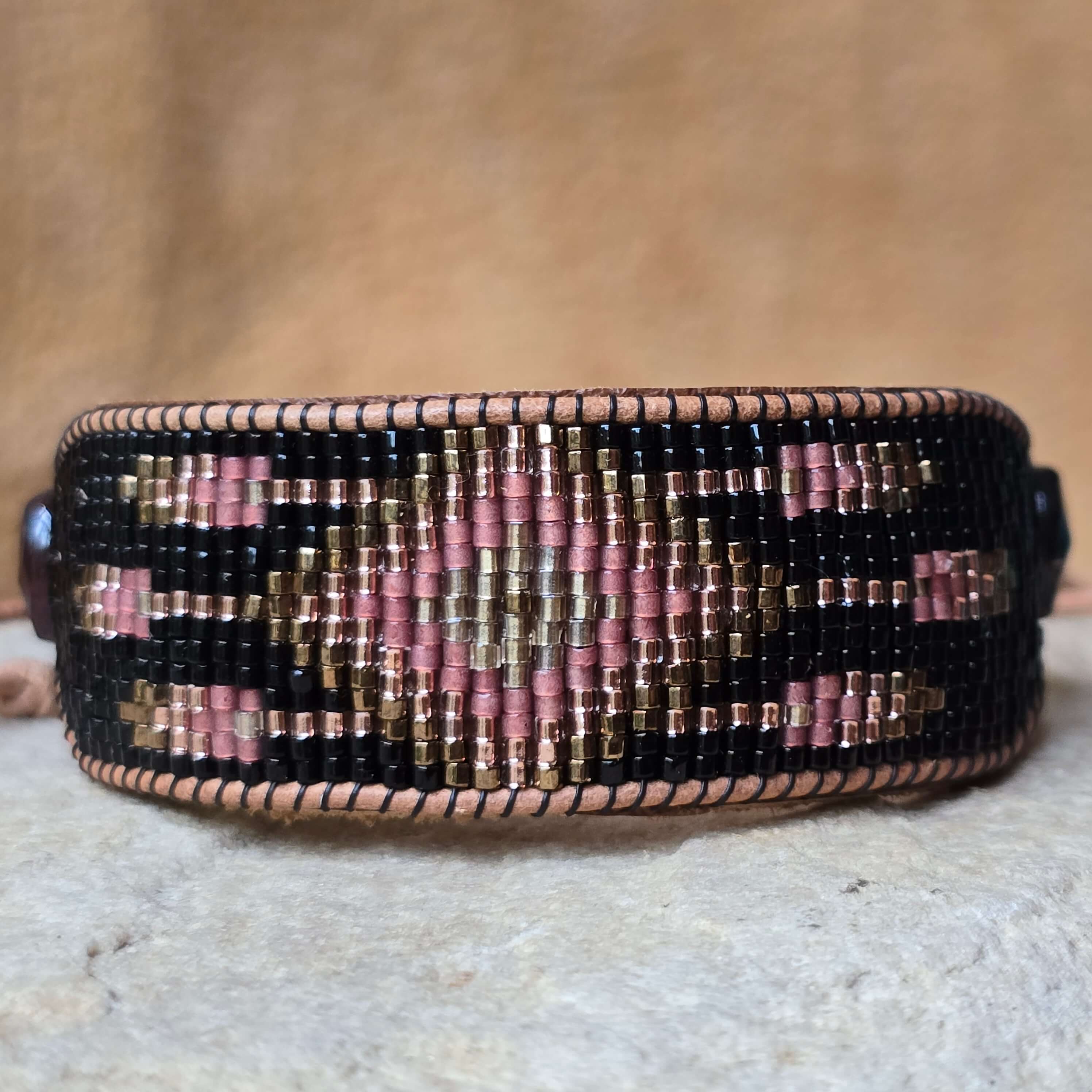 Rooted Radiance Dream Catcher Garnet Large Beaded Cuff Bracelet