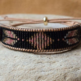 Rooted Radiance Flight of Courage Garnet Medium Beaded Cuff Bracelet