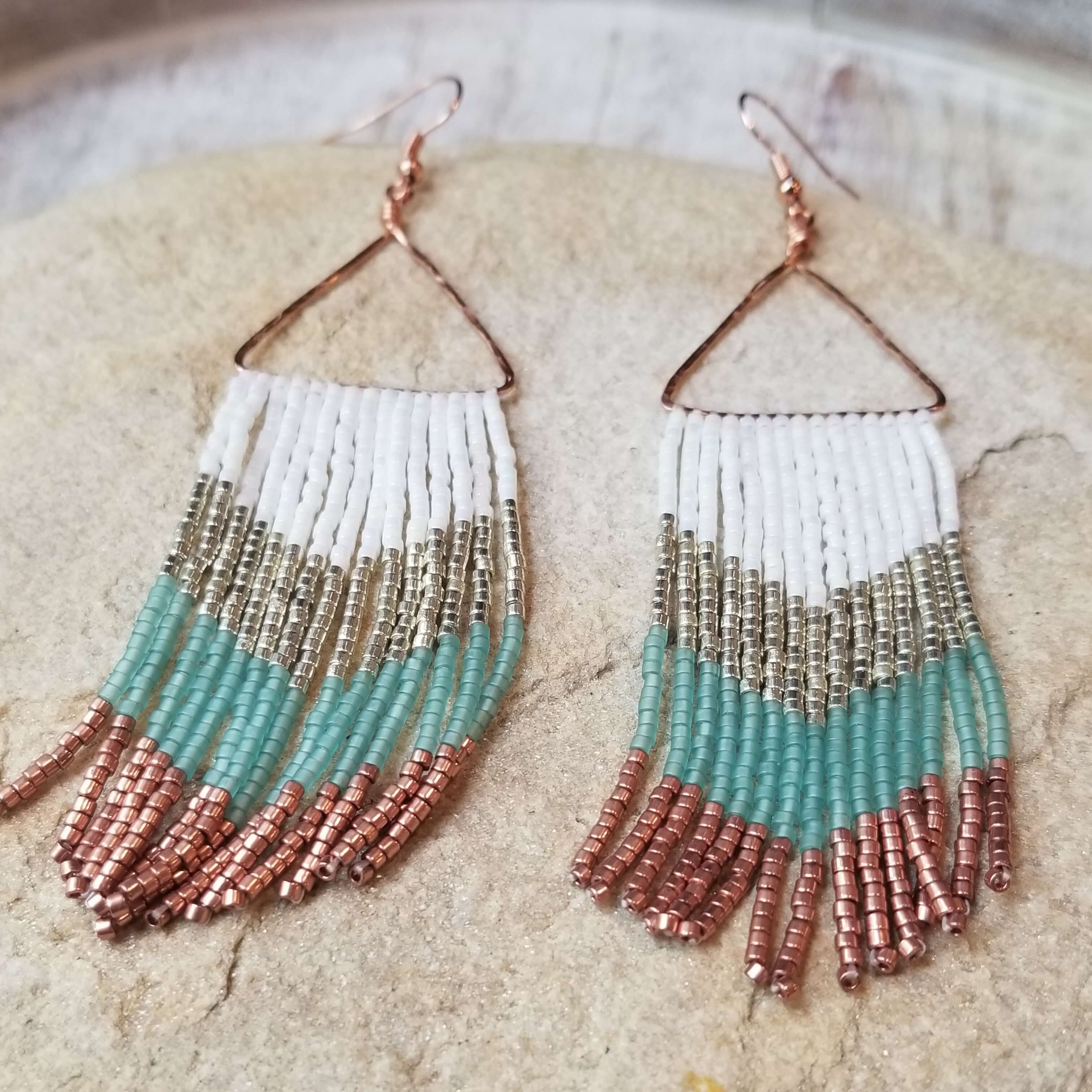 Silver Creek Beaded Fringe Earrings – Nyaweh Jewelry